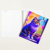 Schattigee kat die in Venster AI Kunst zitten Planner (Display)