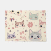 Schattigee Kat eenvoudige huisdier kitten Patroon Deurmat (Voorkant)