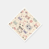 Schattigee Kat eenvoudige huisdier kitten Patroon  Servet (Hoek)