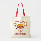 Schattigee kat en garen Canvas tas (Voorkant)
