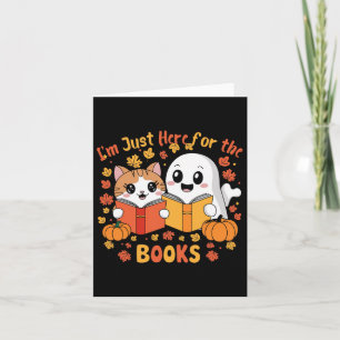 Schattigee kat en geest lezen Halloween boeken sce Kaart