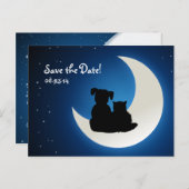 Schattigee kat en hond - Save the Date briefkaart (Voorkant / Achterkant)
