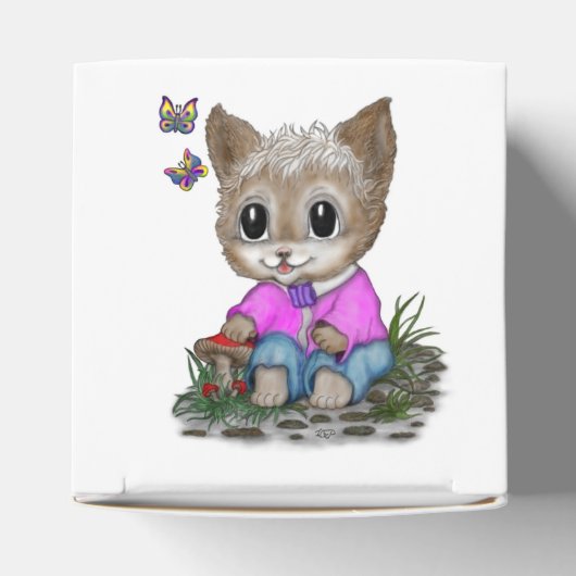 Schattigee kat en vlinder bedankdoosjes (Bovenkant)