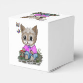 Schattigee kat en vlinder bedankdoosjes (Achterkant)