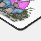 Schattigee kat en vlinder bureaumat (Hoek)