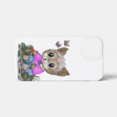 Schattigee kat en vlinder iPhone hoesje (Achterkant horizontaal)