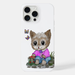 Schattigee kat en vlinder iPhone 15 pro max hoesje
