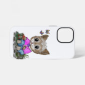 Schattigee kat en vlinder iPhone hoesje (Achterkant horizontaal)