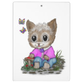 Schattigee kat en vlinder klembord (Achterkant)