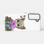 Schattigee kat en vlinder samsung galaxy hoesje (Achterkant horizontaal)