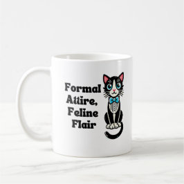 Schattigee kat "formele kleding, Feline Flair" Koffiemok