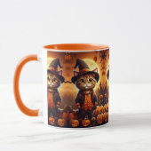 Schattigee kat genieten van Halloween Speels en Sc Mok (Links)