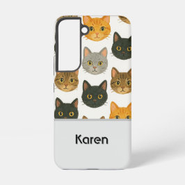 Schattigee kat gepersonaliseerd samsung galaxy hoesje