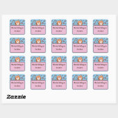 Schattigee kat gepersonaliseerde bookplate Sticker (Vel)