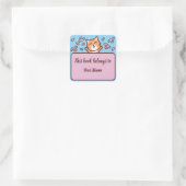 Schattigee kat gepersonaliseerde bookplate Sticker (Tas)