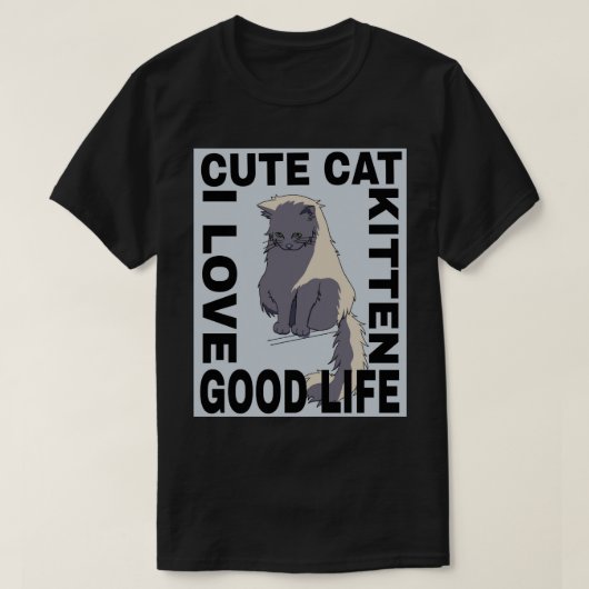 Schattigee kat goed leven t-shirt (Design voorkant)
