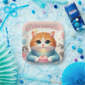 Schattigee kat Happy Birthday Paper Bord (Feest)
