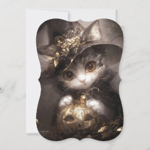 Schattigee kat heks Halloween Baby shower Kaart