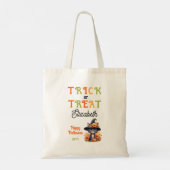 Schattigee kat heks Pet Trick or treat Halloween Tote Bag (Achterkant)