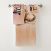 Schattigee Kat & Hond Waterverf Bad Handdoek (Insitu)