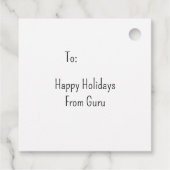 Schattigee kat in dennen en Ornamenten Cadeau Labe Bedankjes Labels (Achterkant)