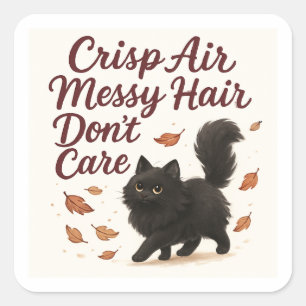 Schattigee kat in het najaar vierkante sticker