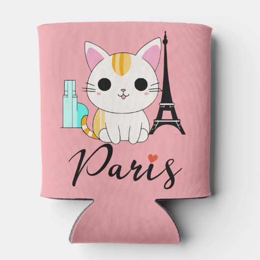 Schattigee kat in Parijs Blikjeskoeler (Achterkant)