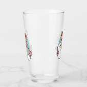 Schattigee kat in sneeuwspullen met sneeuwpopkunst glas (Links)