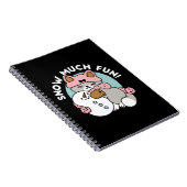 Schattigee kat in sneeuwspullen met sneeuwpopkunst notitieboek (Rechterzijde)