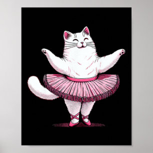 Schattigee kat in tutu ballet dansen Mannen vrouwe Poster