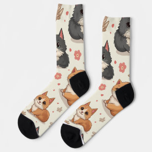 Schattigee kat karakter sokken. sokken
