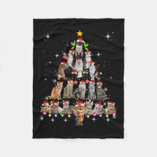 Schattigee Kat Kerst Hondenboom Grappige Kat T - s Fleece Deken