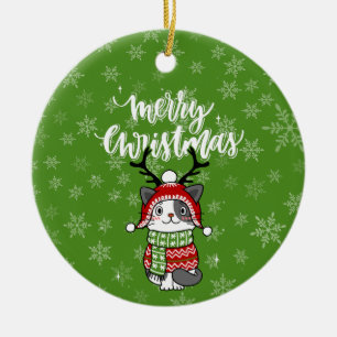 Schattigee kat kerst kous stuffers Galore Keramisch Ornament