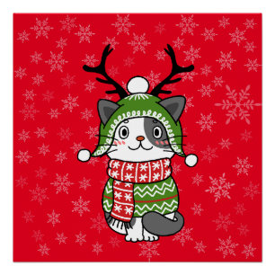 Schattigee kat kerst kous stuffers Galore Perfect Poster