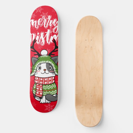 Schattigee kat kerst kous stuffers Galore Skateboard (Voorkant)