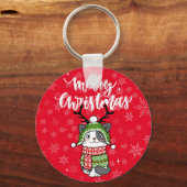 Schattigee kat kerst kous stuffers Galore Sleutelhanger (Voorkant)