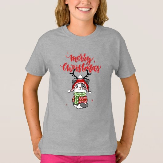 Schattigee kat kerst kous stuffers Galore T-shirt (Voorkant)
