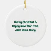 Schattigee Kat & Kerstboom, Waterverf, Eenvoudig Keramisch Ornament (Achterkant)