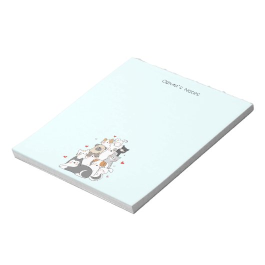 Schattigee kat kitten kleurrijke gradiënt geperson notitieblok (Gedraaid)