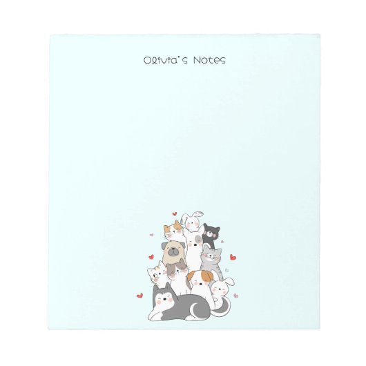 Schattigee kat kitten kleurrijke gradiënt geperson notitieblok (Voorkant)