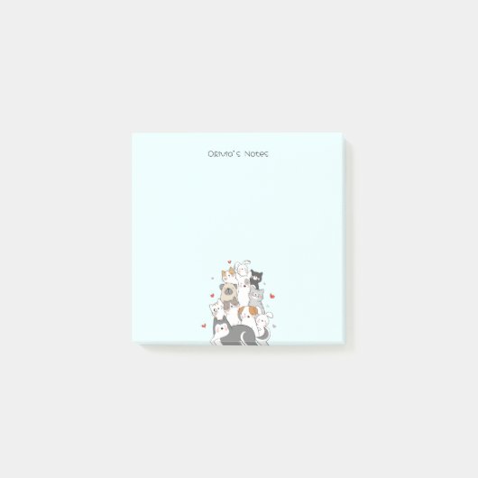 Schattigee kat kitten kleurrijke gradiënt geperson post-it® notes (Voorkant)