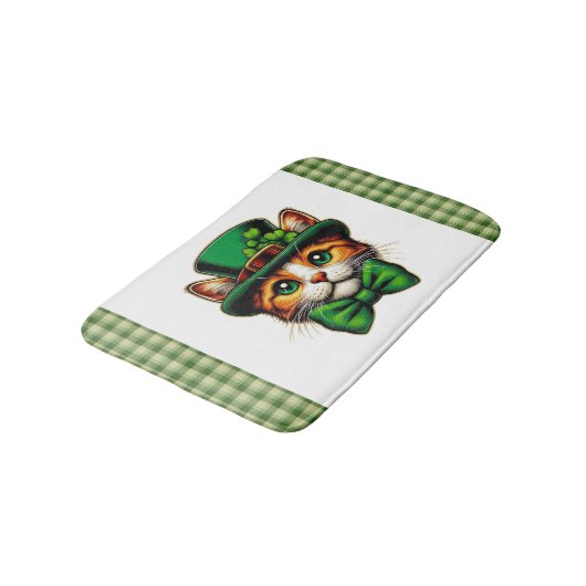 Schattigee kat/kitten Saint Patrick's Day Badmat (Gekanteld)