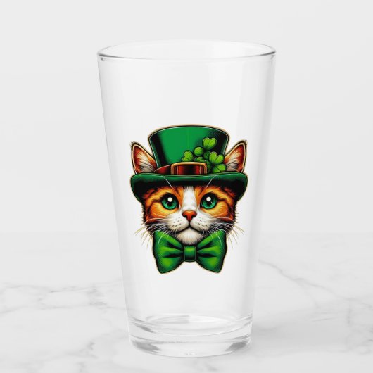 Schattigee kat/kitten Saint Patrick's Day Glas (Voorkant)