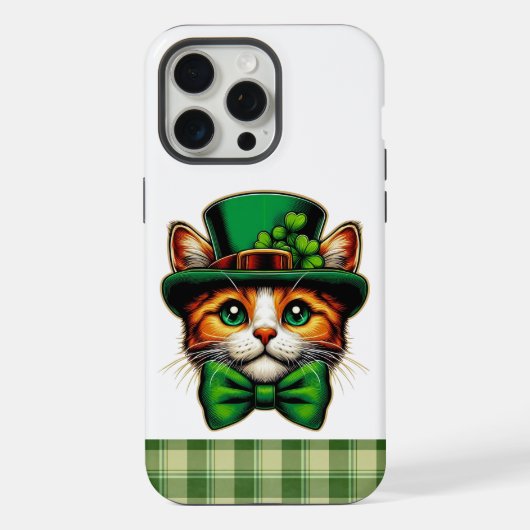 Schattigee kat/kitten Saint Patrick's Day iPhone Hoesje (Achterkant)