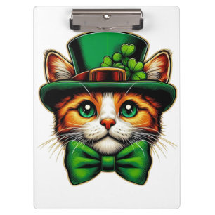 Schattigee kat/kitten Saint Patrick's Day Klembord