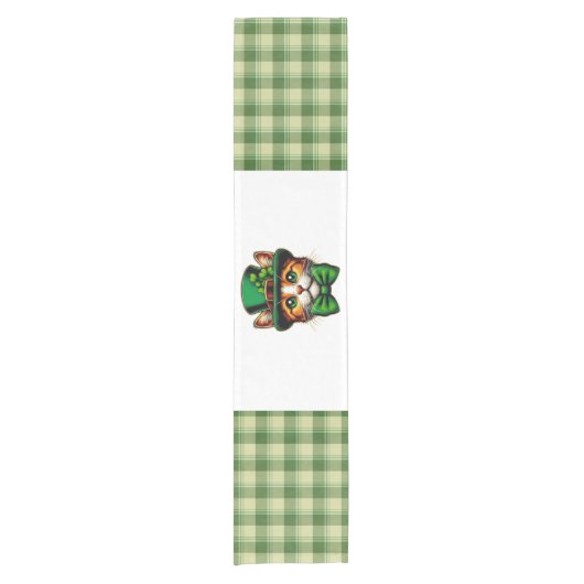 Schattigee kat/kitten Saint Patrick's Day Korte Tafelloper (Voorkant)
