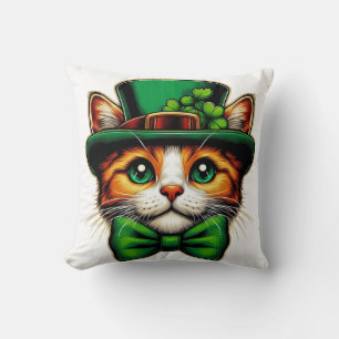 Schattigee kat/kitten Saint Patrick's Day Kussen