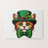 Schattigee kat/kitten Saint Patrick's Day Legpuzzel (Horizontaal)