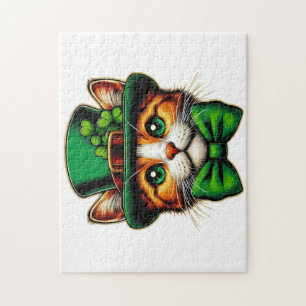Schattigee kat/kitten Saint Patrick's Day Legpuzzel