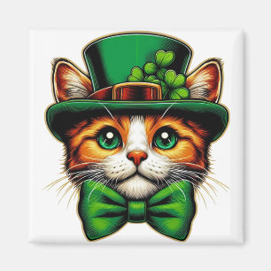 Schattigee kat/kitten Saint Patrick's Day Magneet